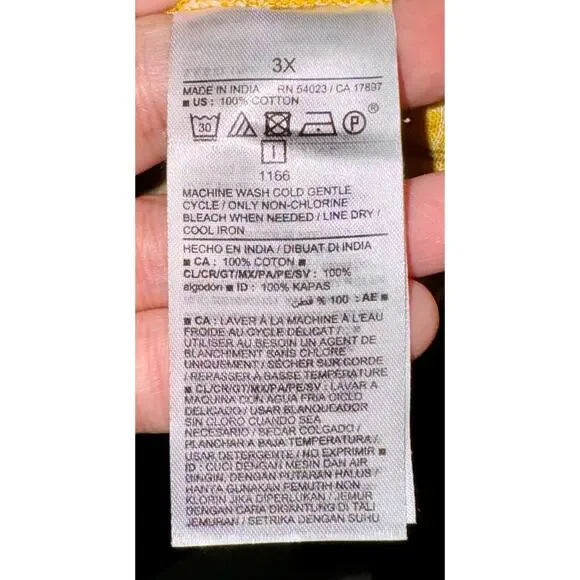 Old Navy Flounce Sleeve Yellow Plaid Mini Swing Dress Women Sz 3X Cotton Cottage - Picture 9 of 11